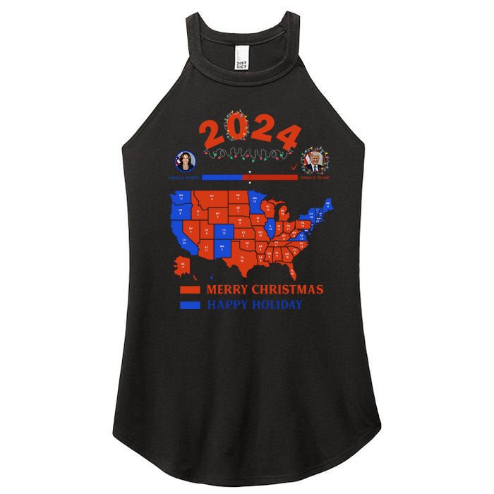 2024 Electoral Map Merry Christmas Trump Landslide Holiday Women's Perfect Tri Rocker Tank