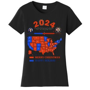 2024 Electoral Map Merry Christmas Trump Landslide Holiday Women's T-Shirt