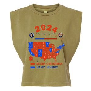 2024 Electoral Map Merry Christmas Trump Landslide Holiday Garment-Dyed Women's Muscle Tee