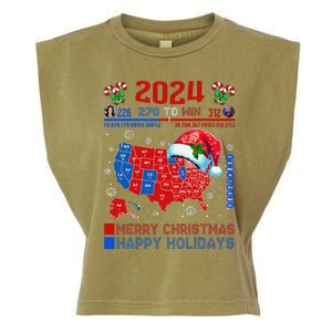 2024 Electoral Map Merry Christmas Trump Landslide Holiday Garment-Dyed Women's Muscle Tee