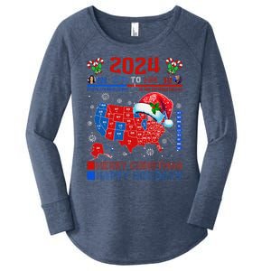 2024 Electoral Map Merry Christmas Trump Landslide Holiday Women's Perfect Tri Tunic Long Sleeve Shirt