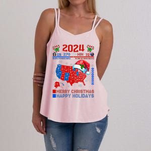 2024 Electoral Map Merry Christmas Trump Landslide Holiday Women's Strappy Tank