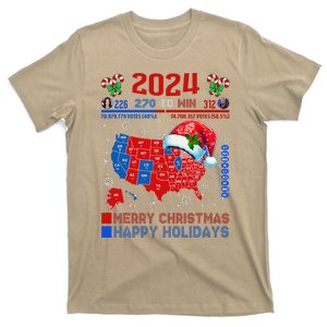 2024 Electoral Map Merry Christmas Trump Landslide Holiday T-Shirt