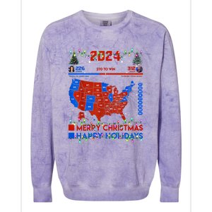 2024 Electoral Map Merry Christmas Trump Landslide Holiday Colorblast Crewneck Sweatshirt