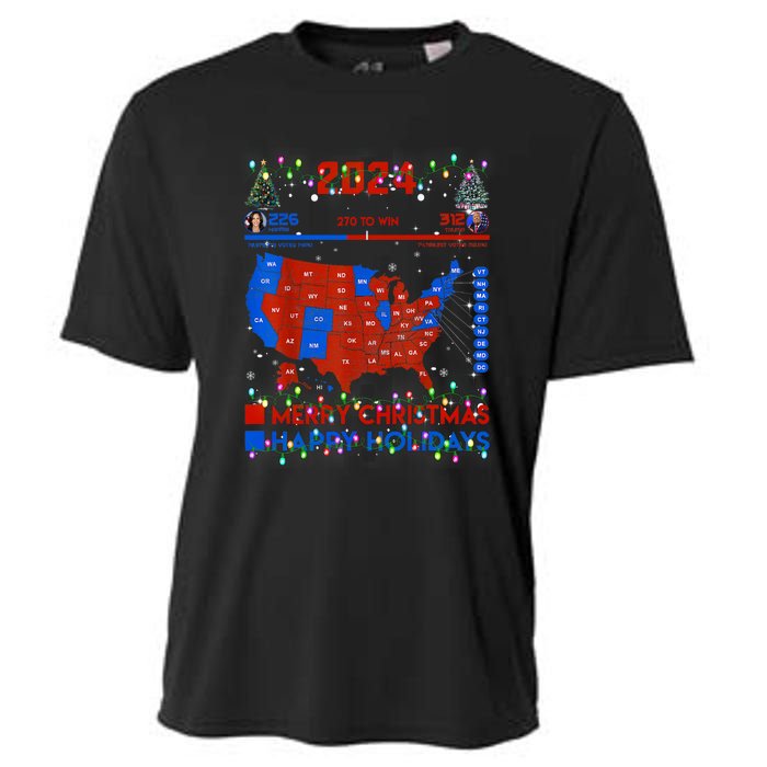 2024 Electoral Map Merry Christmas Trump Landslide Holiday Cooling Performance Crew T-Shirt