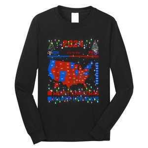 2024 Electoral Map Merry Christmas Trump Landslide Holiday Long Sleeve Shirt