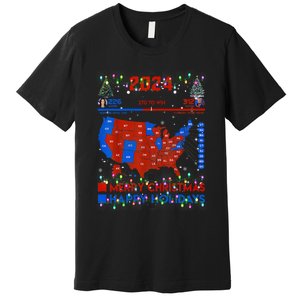 2024 Electoral Map Merry Christmas Trump Landslide Holiday Premium T-Shirt