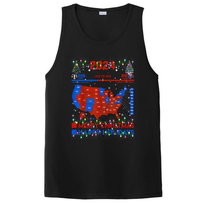 2024 Electoral Map Merry Christmas Trump Landslide Holiday PosiCharge Competitor Tank