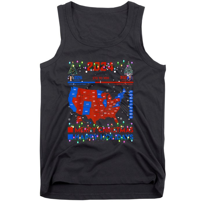 2024 Electoral Map Merry Christmas Trump Landslide Holiday Tank Top