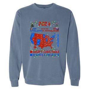 2024 Electoral Map Merry Christmas Trump Landslide Holiday Garment-Dyed Sweatshirt