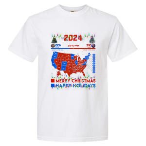 2024 Electoral Map Merry Christmas Trump Landslide Holiday Garment-Dyed Heavyweight T-Shirt