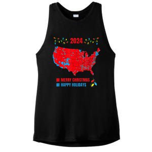 2024 Electoral Map Merry Christmas Trump Landslide Holiday Ladies PosiCharge Tri-Blend Wicking Tank