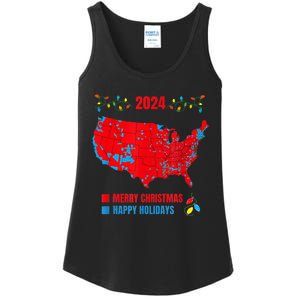 2024 Electoral Map Merry Christmas Trump Landslide Holiday Ladies Essential Tank