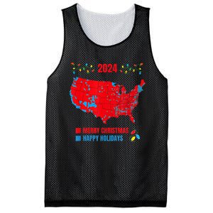 2024 Electoral Map Merry Christmas Trump Landslide Holiday Mesh Reversible Basketball Jersey Tank