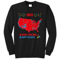 2024 Electoral Map Merry Christmas Trump Landslide Holiday Tall Sweatshirt