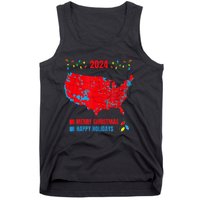 2024 Electoral Map Merry Christmas Trump Landslide Holiday Tank Top