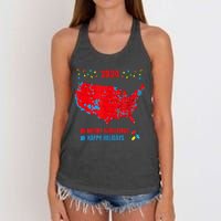 2024 Electoral Map Merry Christmas Trump Landslide Holiday Women's Knotted Racerback Tank