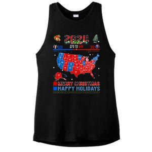 2024 Electoral Map Merry Christmas Trump Landslide Holiday Ladies PosiCharge Tri-Blend Wicking Tank