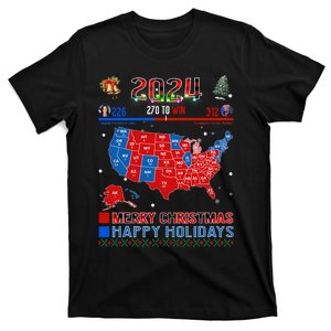 2024 Electoral Map Merry Christmas Trump Landslide Holiday T-Shirt