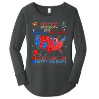 2024 Electoral Map Merry Christmas Trump Landslide Holiday Women's Perfect Tri Tunic Long Sleeve Shirt