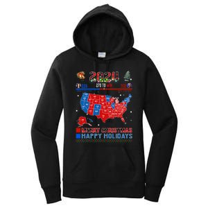 2024 Electoral Map Merry Christmas Trump Landslide Holiday Women's Pullover Hoodie