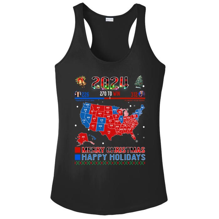 2024 Electoral Map Merry Christmas Trump Landslide Holiday Ladies PosiCharge Competitor Racerback Tank