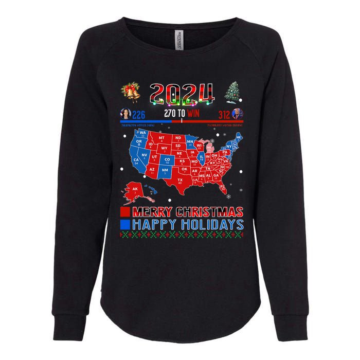 2024 Electoral Map Merry Christmas Trump Landslide Holiday Womens California Wash Sweatshirt