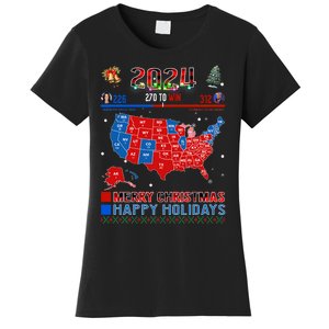 2024 Electoral Map Merry Christmas Trump Landslide Holiday Women's T-Shirt