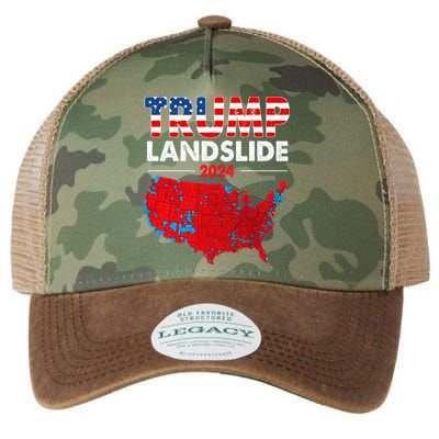 2024 Electoral Map Trump Landslide Red Election Map Legacy Tie Dye Trucker Hat