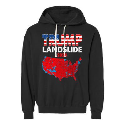 2024 Electoral Map Trump Landslide Red Election Map Garment-Dyed Fleece Hoodie