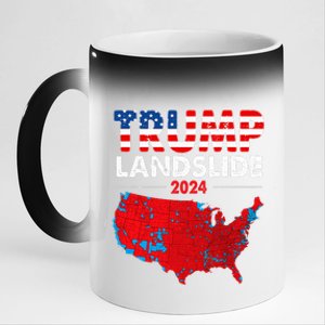 2024 Electoral Map Trump Landslide Red Election Map 11oz Black Color Changing Mug