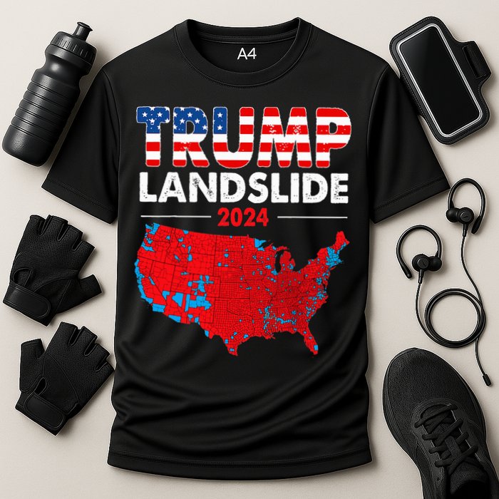 2024 Electoral Map Trump Landslide Red Election Map Cooling Performance Crew T-Shirt
