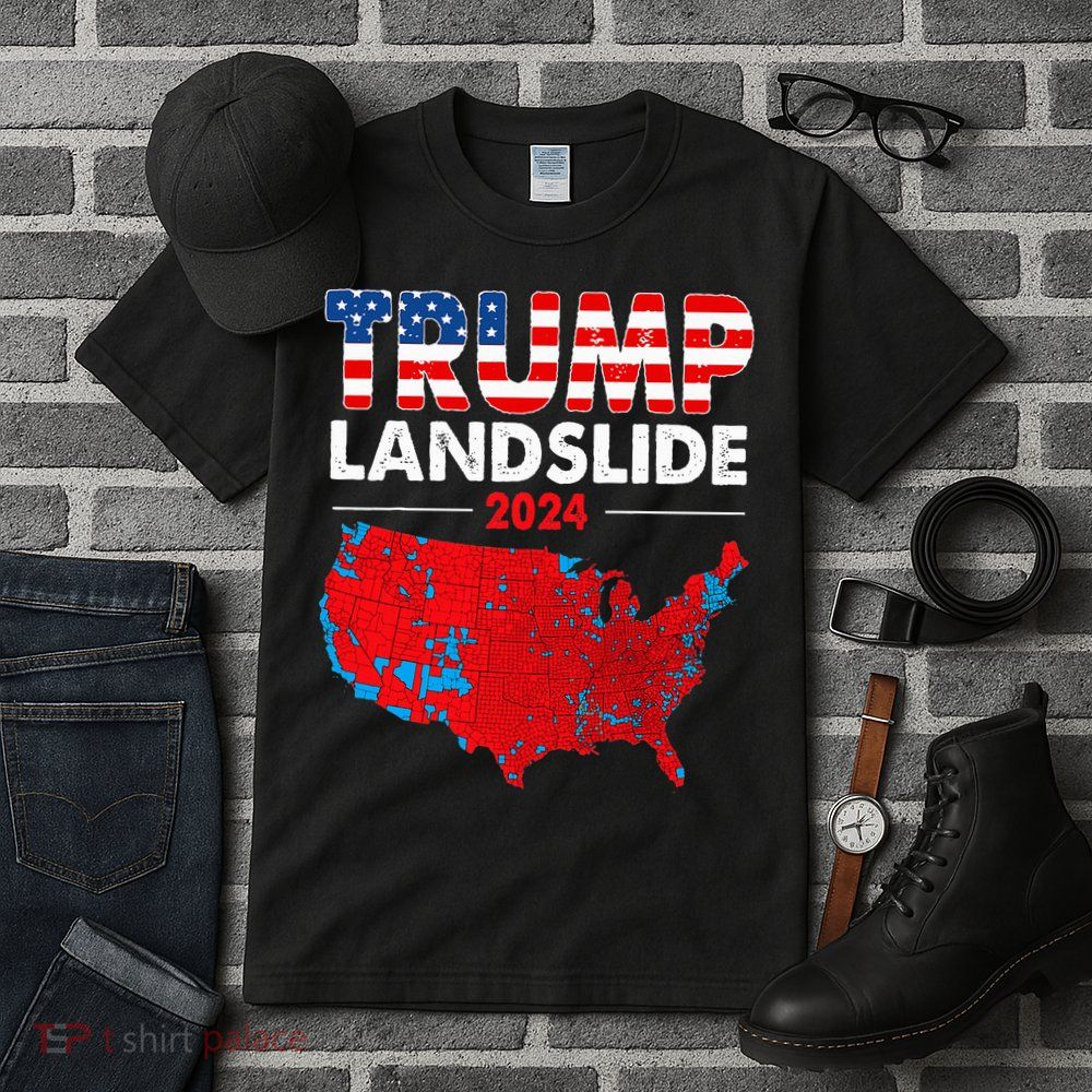 2024 Electoral Map Trump Landslide Red Election Map Tall T-Shirt
