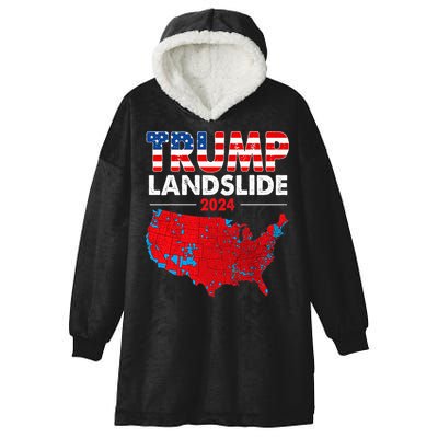 2024 Electoral Map Trump Landslide Red Election Map Hooded Wearable Blanket