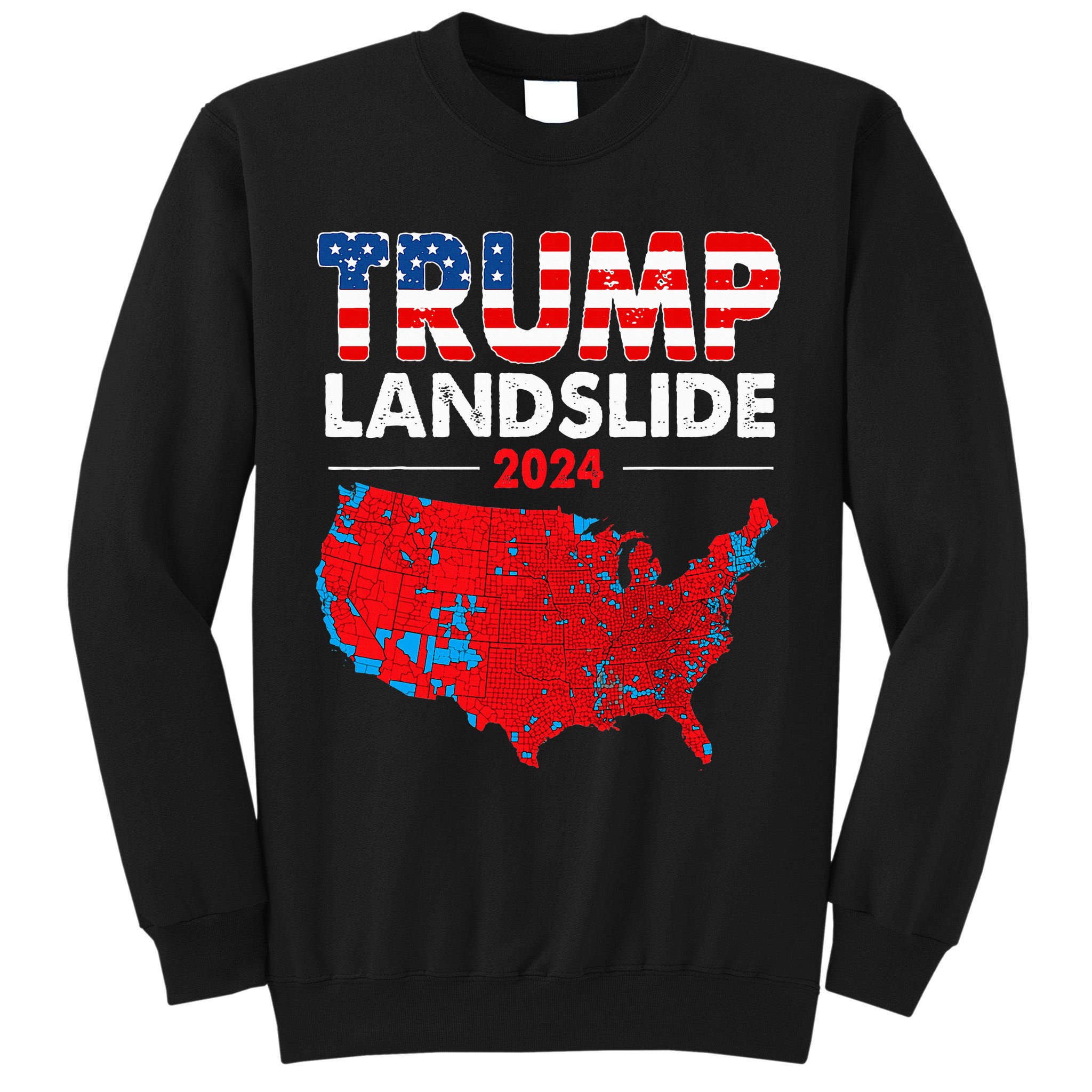 2024 Electoral Map Trump Landslide Red Election Map Tall Sweatshirt