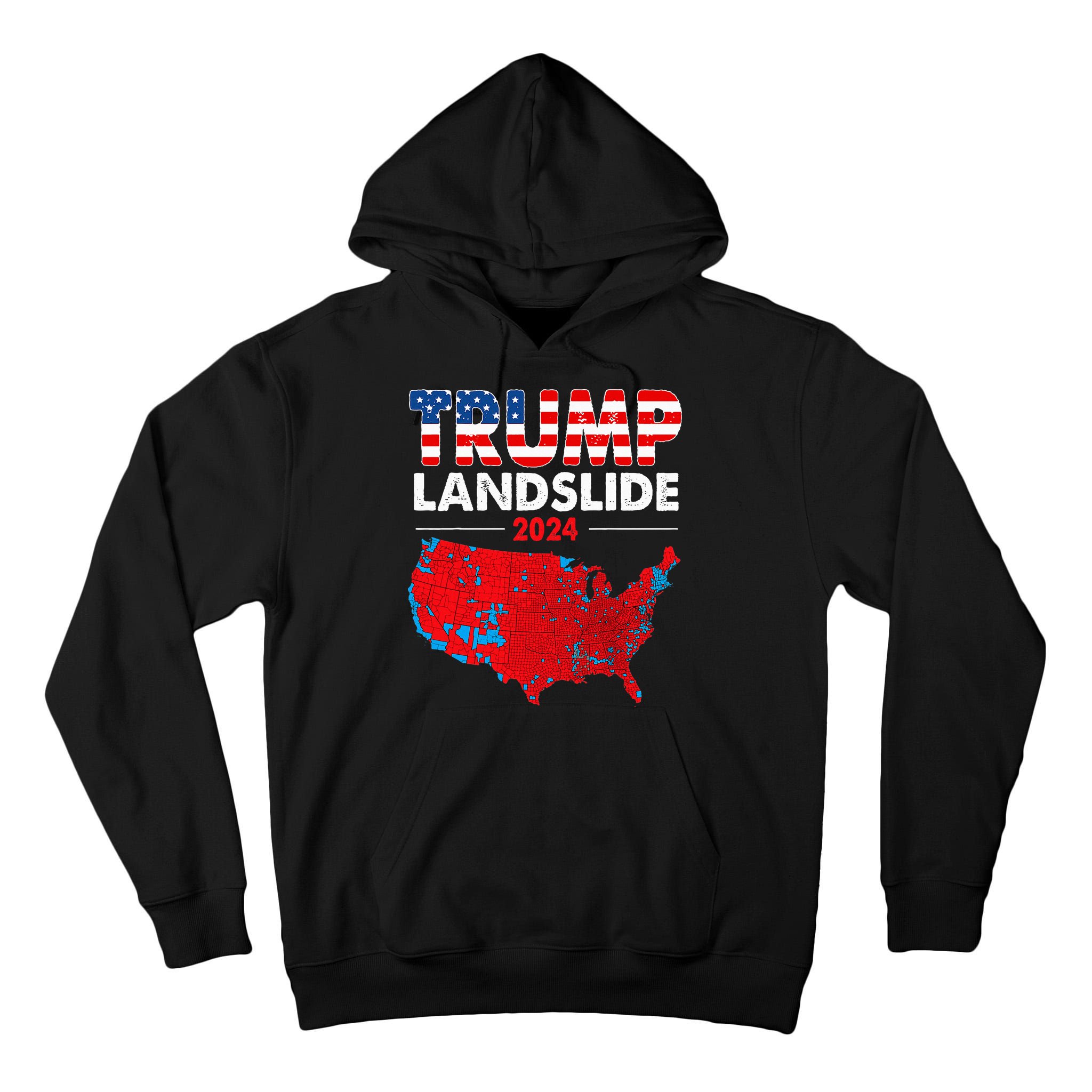 2024 Electoral Map Trump Landslide Red Election Map Tall Hoodie