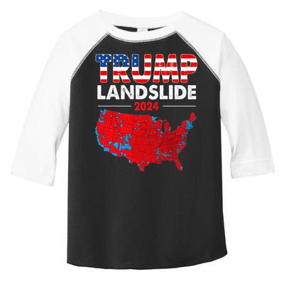 2024 Electoral Map Trump Landslide Red Election Map Toddler Fine Jersey T-Shirt