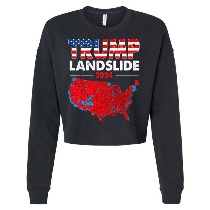 2024 Electoral Map Trump Landslide Red Election Map Cropped Pullover Crew