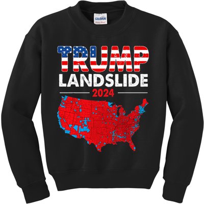 2024 Electoral Map Trump Landslide Red Election Map Kids Sweatshirt