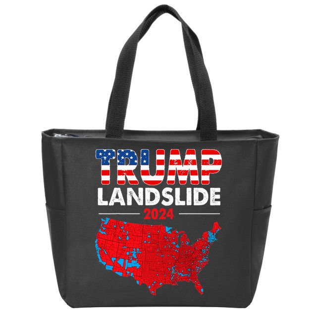 2024 Electoral Map Trump Landslide Red Election Map Zip Tote Bag