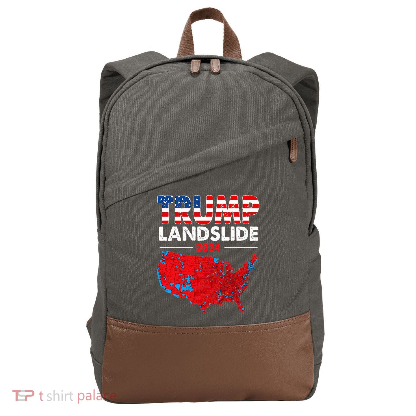 2024 Electoral Map Trump Landslide Red Election Map Cotton Canvas Backpack