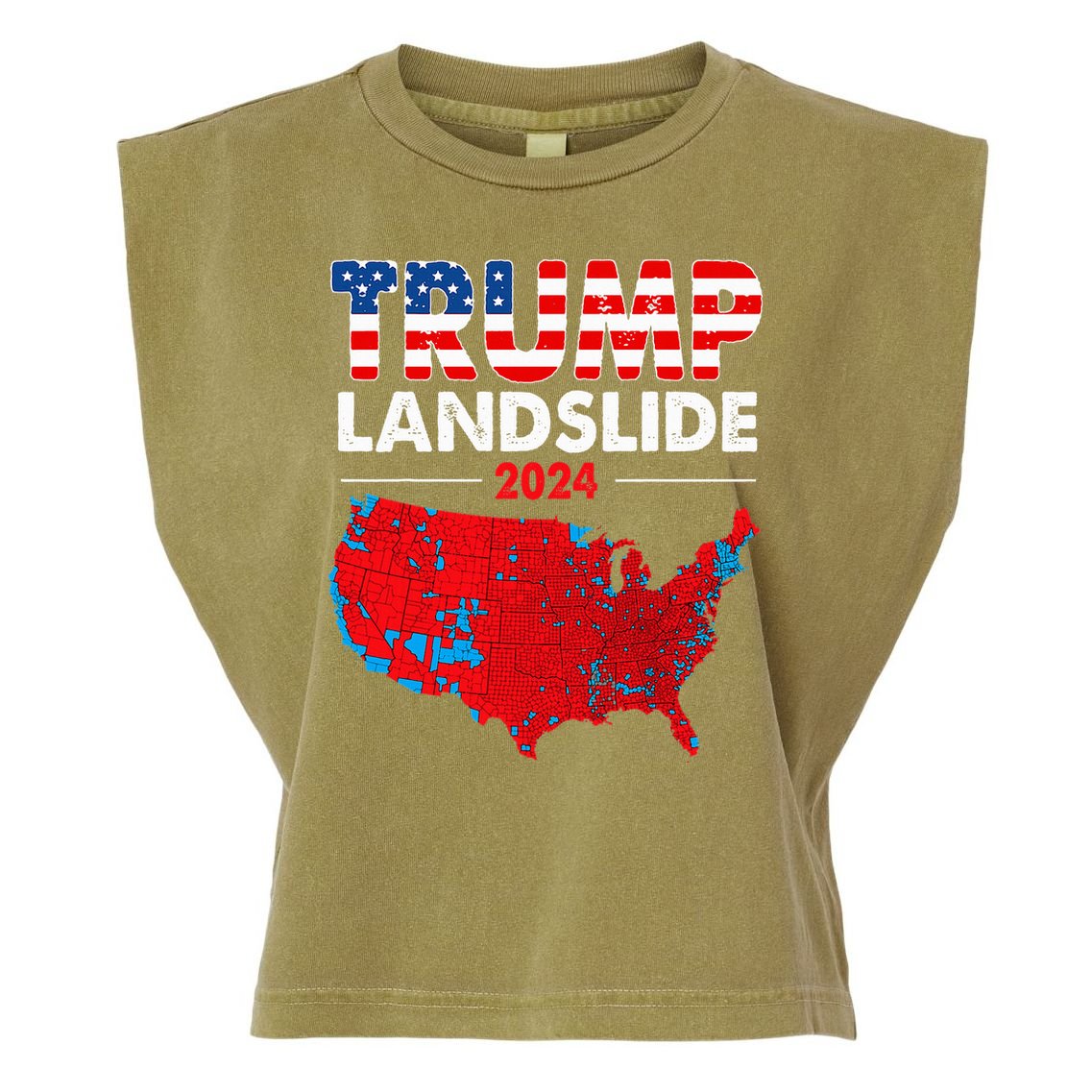 2024 Electoral Map Trump Landslide Red Election Map Garment-Dyed Women's Muscle Tee