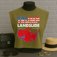 2024 Electoral Map Trump Landslide Red Election Map Garment-Dyed Women's Muscle Tee