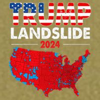 2024 Electoral Map Trump Landslide Red Election Map Garment-Dyed Women's Muscle Tee