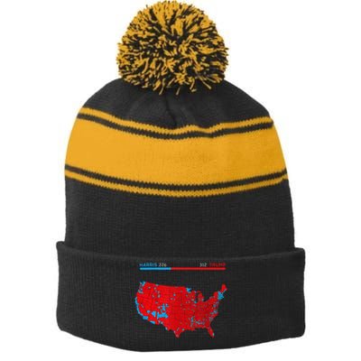 2024 Electoral Map Trump 312 Red 2024 Election Results Map Stripe Pom Pom Beanie