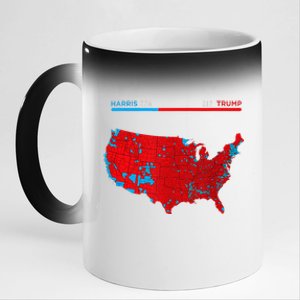 2024 Electoral Map Trump 312 Red 2024 Election Results Map 11oz Black Color Changing Mug