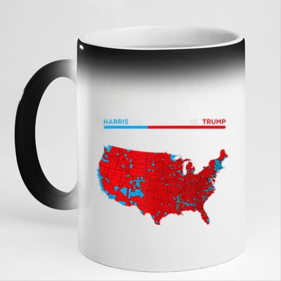 2024 Electoral Map Trump 312 Red 2024 Election Results Map 11oz Black Color Changing Mug