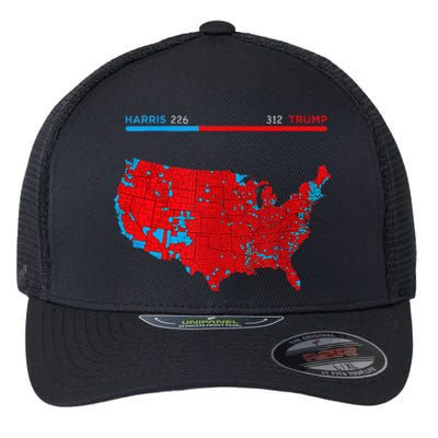 2024 Electoral Map Trump 312 Red 2024 Election Results Map Flexfit Unipanel Trucker Cap