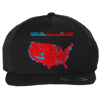 2024 Electoral Map Trump 312 Red 2024 Election Results Map Wool Snapback Cap