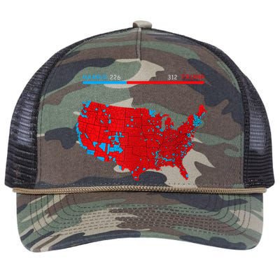 2024 Electoral Map Trump 312 Red 2024 Election Results Map Retro Rope Trucker Hat Cap